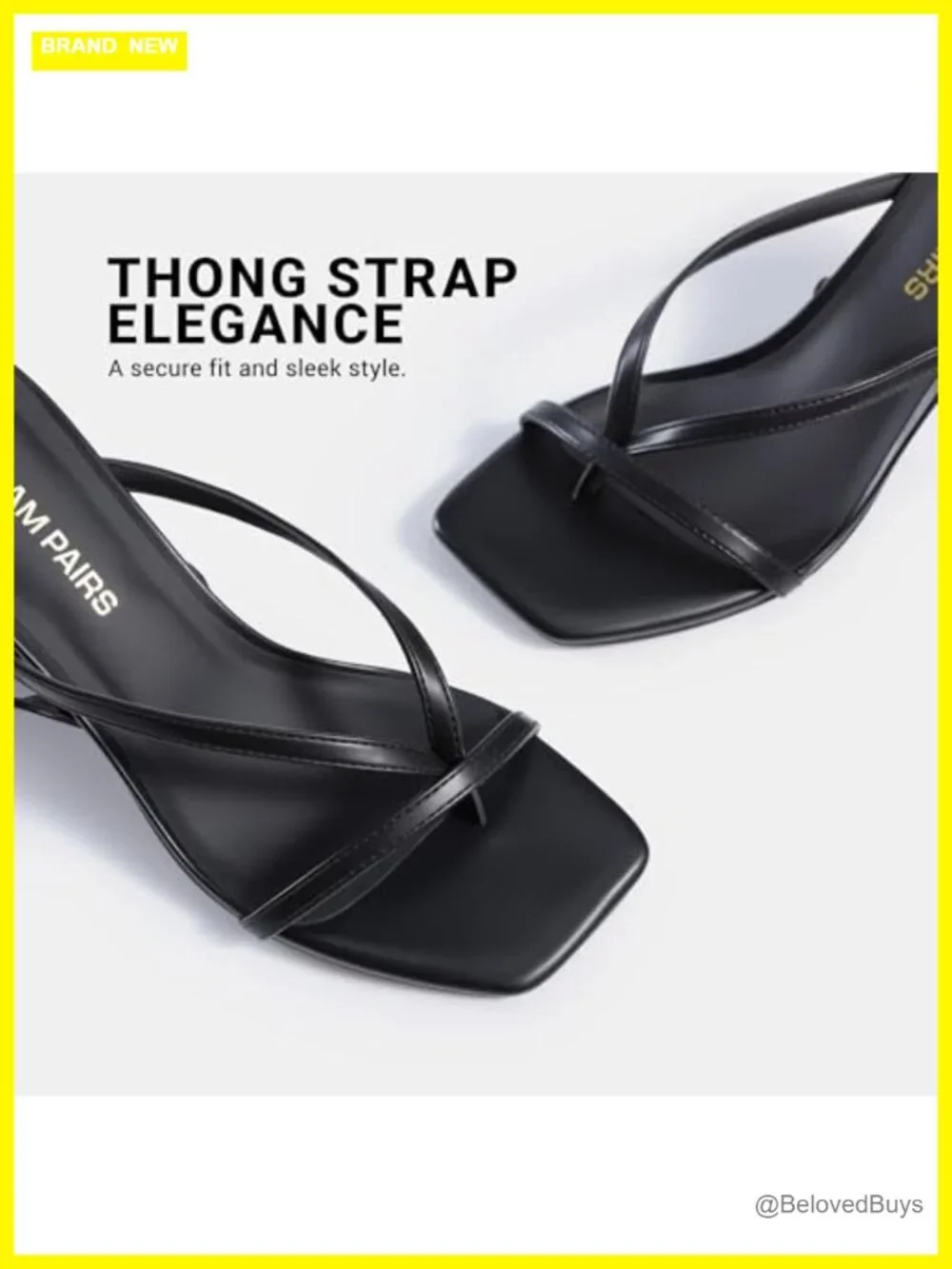 Strappy Thong Ankle Strap Heel Sandals Faux Leather Stiletto Heels for Women